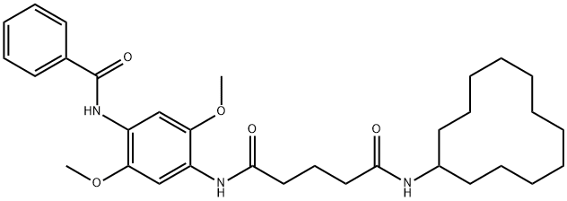 N-cyclododecyl-N'-{2,5-dimethoxy-4-[(phenylcarbonyl)amino]phenyl}pentanediamide Structural