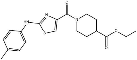 ethyl 1-({2-[(4-methylphenyl)amino]-1,3-thiazol-4-yl}carbonyl)piperidine-4-carboxylate Structural