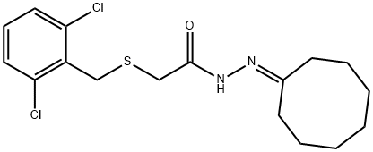 N'-cyclooctylidene-2-[(2,6-dichlorobenzyl)sulfanyl]acetohydrazide Structural