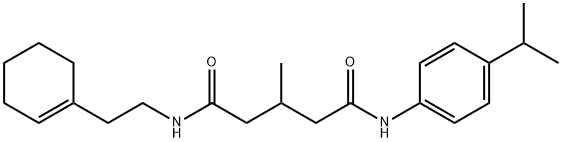 N-[2-(cyclohex-1-en-1-yl)ethyl]-3-methyl-N'-[4-(propan-2-yl)phenyl]pentanediamide Structural