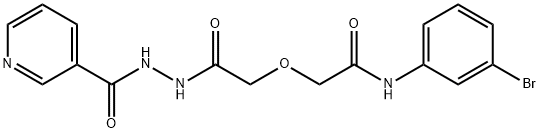 N-(3-bromophenyl)-2-{2-oxo-2-[2-(pyridin-3-ylcarbonyl)hydrazinyl]ethoxy}acetamide Structural