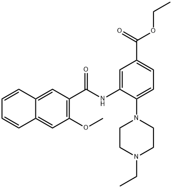 ethyl 4-(4-ethylpiperazin-1-yl)-3-{[(3-methoxynaphthalen-2-yl)carbonyl]amino}benzoate Structural