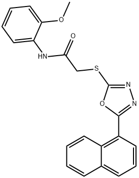 N-(2-methoxyphenyl)-2-{[5-(1-naphthyl)-1,3,4-oxadiazol-2-yl]sulfanyl}acetamide Structural