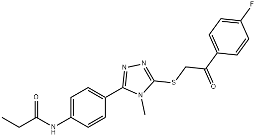 N-[4-(5-{[2-(4-fluorophenyl)-2-oxoethyl]sulfanyl}-4-methyl-4H-1,2,4-triazol-3-yl)phenyl]propanamide Structural