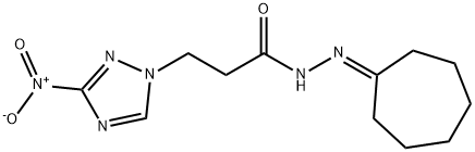 N'-cycloheptylidene-3-(3-nitro-1H-1,2,4-triazol-1-yl)propanehydrazide Structural