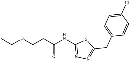 N-[5-(4-chlorobenzyl)-1,3,4-thiadiazol-2-yl]-3-ethoxypropanamide Structural