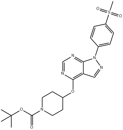 tert-butyl4-((1-(4-(methylsulfonyl)phenyl)-1H-pyrazolo[3,4-d]pyrimidin-4-yl)oxy)piperidine-1-carboxylate