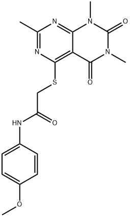 N-(4-methoxyphenyl)-2-((2,6,8-trimethyl-5,7-dioxo-5,6,7,8-tetrahydropyrimido[4,5-d]pyrimidin-4-yl)thio)acetamide Structural