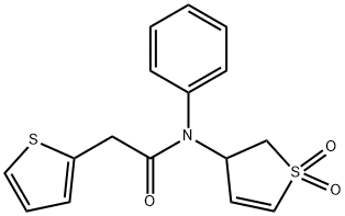 N-(1,1-dioxido-2,3-dihydrothiophen-3-yl)-N-phenyl-2-(thiophen-2-yl)acetamide Structural