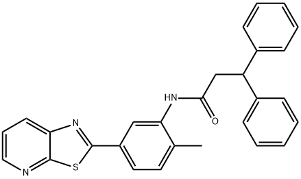 N-(2-methyl-5-(thiazolo[5,4-b]pyridin-2-yl)phenyl)-3,3-diphenylpropanamide Structural