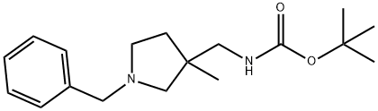 tert-butyl N-[(1-benzyl-3-methylpyrrolidin-3-yl)methyl]carbamate Structural