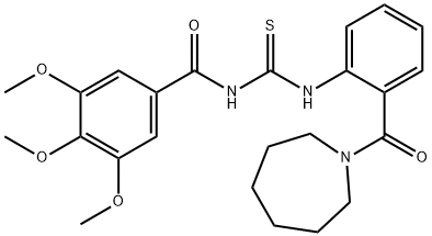N-({[2-(1-azepanylcarbonyl)phenyl]amino}carbonothioyl)-3,4,5-trimethoxybenzamide Structural