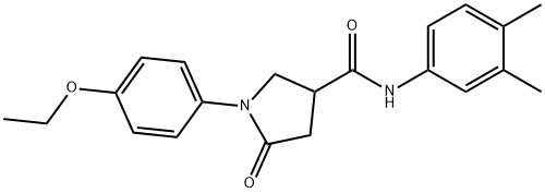 N-(3,4-dimethylphenyl)-1-(4-ethoxyphenyl)-5-oxo-3-pyrrolidinecarboxamide Structural