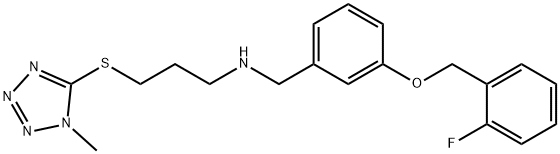 N-{3-[(2-fluorobenzyl)oxy]benzyl}-N-{3-[(1-methyl-1H-tetraazol-5-yl)sulfanyl]propyl}amine Structural
