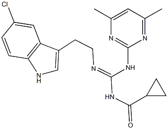 N-[N'-[2-(5-chloro-1H-indol-3-yl)ethyl]-N-(4,6-dimethylpyrimidin-2-yl)carbamimidoyl]cyclopropanecarboxamide Structural