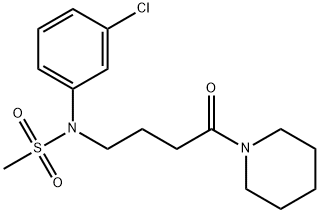 N-(3-chlorophenyl)-N-[4-oxo-4-(piperidin-1-yl)butyl]methanesulfonamide Structural