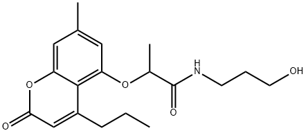 N-(3-hydroxypropyl)-2-(7-methyl-2-oxo-4-propylchromen-5-yl)oxypropanamide Structural