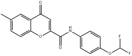 N-[4-(difluoromethoxy)phenyl]-6-methyl-4-oxochromene-2-carboxamide Structural