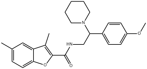 N-[2-(4-methoxyphenyl)-2-piperidin-1-ylethyl]-3,5-dimethyl-1-benzofuran-2-carboxamide Structural