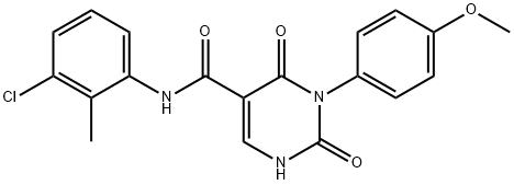N-(3-chloro-2-methylphenyl)-3-(4-methoxyphenyl)-2,4-dioxo-1,2,3,4-tetrahydropyrimidine-5-carboxamide Structural