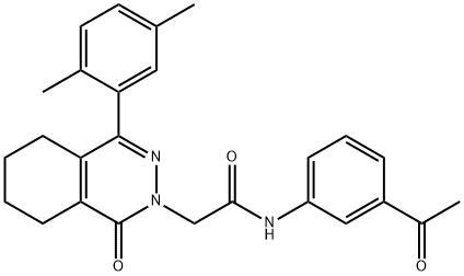 N-(3-acetylphenyl)-2-[4-(2,5-dimethylphenyl)-1-oxo-5,6,7,8-tetrahydrophthalazin-2-yl]acetamide Structural