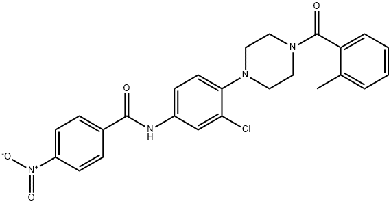 N-(3-chloro-4-{4-[(2-methylphenyl)carbonyl]piperazin-1-yl}phenyl)-4-nitrobenzamide Structural