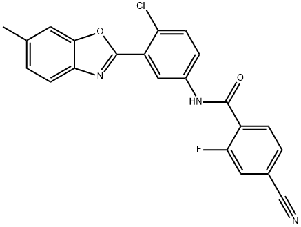 N-[4-chloro-3-(6-methyl-1,3-benzoxazol-2-yl)phenyl]-4-cyano-2-fluorobenzamide Structural