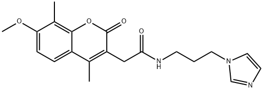 N-(3-imidazol-1-ylpropyl)-2-(7-methoxy-4,8-dimethyl-2-oxochromen-3-yl)acetamide Structural