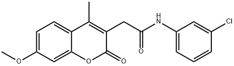 N-(3-chlorophenyl)-2-(7-methoxy-4-methyl-2-oxochromen-3-yl)acetamide Structural