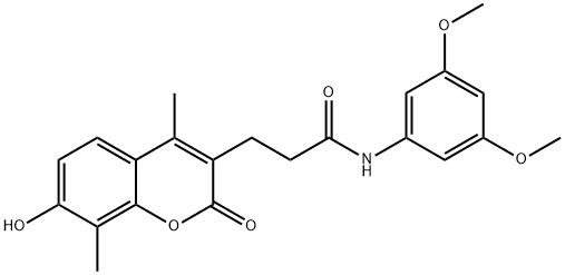 N-(3,5-dimethoxyphenyl)-3-(7-hydroxy-4,8-dimethyl-2-oxochromen-3-yl)propanamide Structural