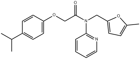 N-[(5-methylfuran-2-yl)methyl]-2-(4-propan-2-ylphenoxy)-N-pyridin-2-ylacetamide Structural