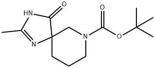 tert-butyl 2-methyl-4-oxo-1,3,7-triazaspiro[4.5]dec-1-ene-7-carboxylate Structural