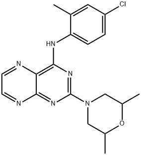 N-(4-chloro-2-methylphenyl)-2-(2,6-dimethylmorpholin-4-yl)pteridin-4-amine Structural