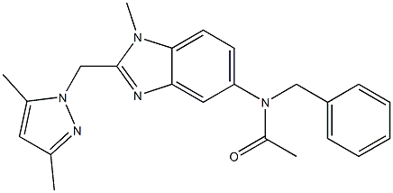 N-benzyl-N-{2-[(3,5-dimethyl-1H-pyrazol-1-yl)methyl]-1-methyl-1H-benzimidazol-5-yl}acetamide Structural