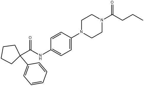 N-[4-(4-butyryl-1-piperazinyl)phenyl]-1-phenylcyclopentanecarboxamide Structural