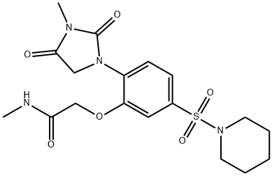 N-methyl-2-[2-(3-methyl-2,4-dioxoimidazolidin-1-yl)-5-piperidin-1-ylsulfonylphenoxy]acetamide Structural
