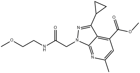 methyl 3-cyclopropyl-1-{2-[(2-methoxyethyl)amino]-2-oxoethyl}-6-methyl-1H-pyrazolo[3,4-b]pyridine-4-carboxylate Structural