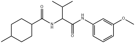 N-{1-[(3-methoxyphenyl)amino]-3-methyl-1-oxobutan-2-yl}-4-methylcyclohexanecarboxamide Structural