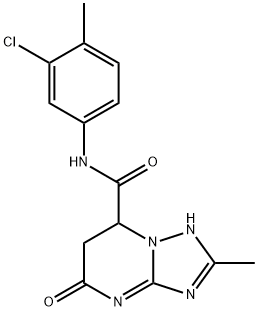 N-(3-chloro-4-methylphenyl)-2-methyl-5-oxo-4,5,6,7-tetrahydro[1,2,4]triazolo[1,5-a]pyrimidine-7-carboxamide Structural