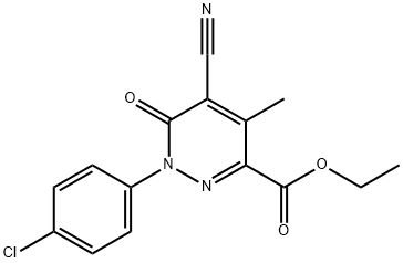 ethyl 1-(4-chlorophenyl)-5-cyano-4-methyl-6-oxo-1,6-dihydropyridazine-3-carboxylate Structural