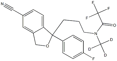 N-[3-[5-cyano-1-(4-fluorophenyl)-3H-2-benzofuran-1-yl]propyl]-2,2,2-trifluoro-N-(trideuteriomethyl)acetamide Structural