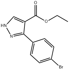 ethyl 5-(4-bromophenyl)-1H-pyrazole-4-carboxylate Structural