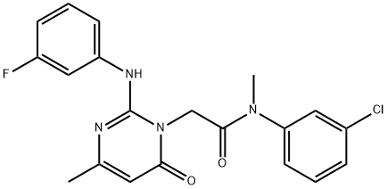 N-(3-chlorophenyl)-2-{2-[(3-fluorophenyl)amino]-4-methyl-6-oxopyrimidin-1(6H)-yl}-N-methylacetamide Structural