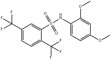 N-(2,4-dimethoxyphenyl)-2,5-bis(trifluoromethyl)benzenesulfonamide Structural