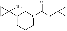 tert-Butyl 3-(1-aminocyclopropyl)piperidine-1-carboxylate Structural