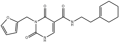 N-(2-(cyclohex-1-en-1-yl)ethyl)-3-(furan-2-ylmethyl)-2,4-dioxo-1,2,3,4-tetrahydropyrimidine-5-carboxamide Structural