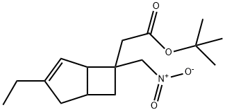 tert-butyl 2-(3-ethyl-6-(nitromethyl)bicyclo[3.2.0]hept-3-en-6-yl)acetate Structural