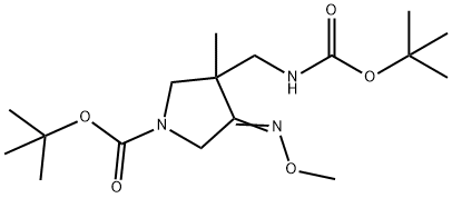 tert-butyl 3-(((tert-butoxycarbonyl)amino)methyl)-4-(methoxyimino)-3-methylpyrrolidine-1-carboxylate Structural