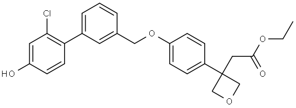 ethyl 2-(3-(4-((2-chloro-4-hydroxy-[1,1-biphenyl]-3-yl)methoxy)phenyl)oxetan-3-yl)acetate Structural