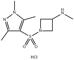 N-methyl-1-((1,3,5-trimethyl-1H-pyrazol-4-yl)sulfonyl)azetidin-3-amine hydrochloride Structural